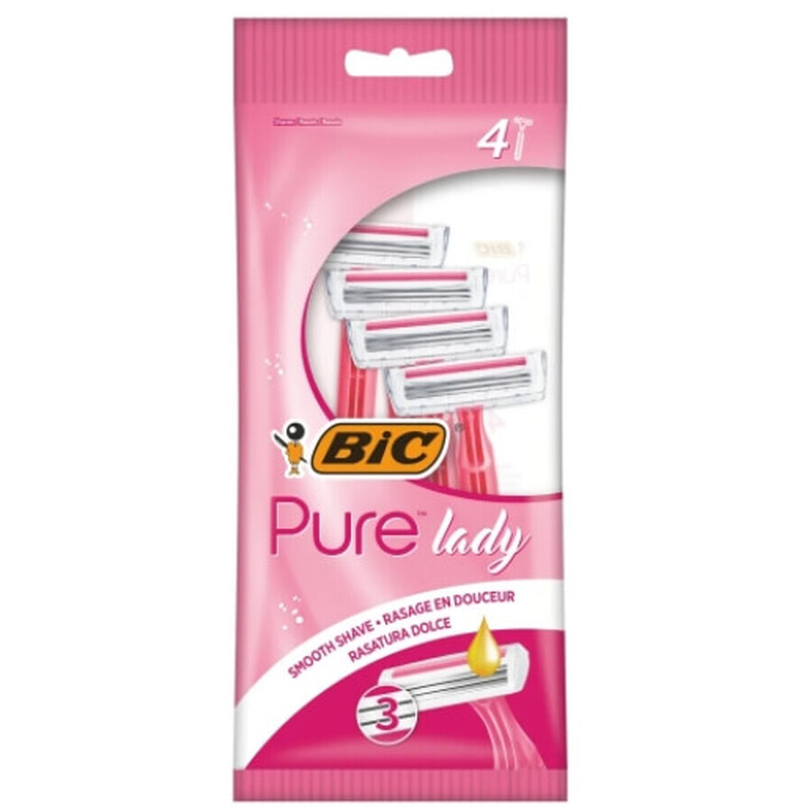 Bic, Pure Lady, Einwegrasierer für Frauen, 4 Stück