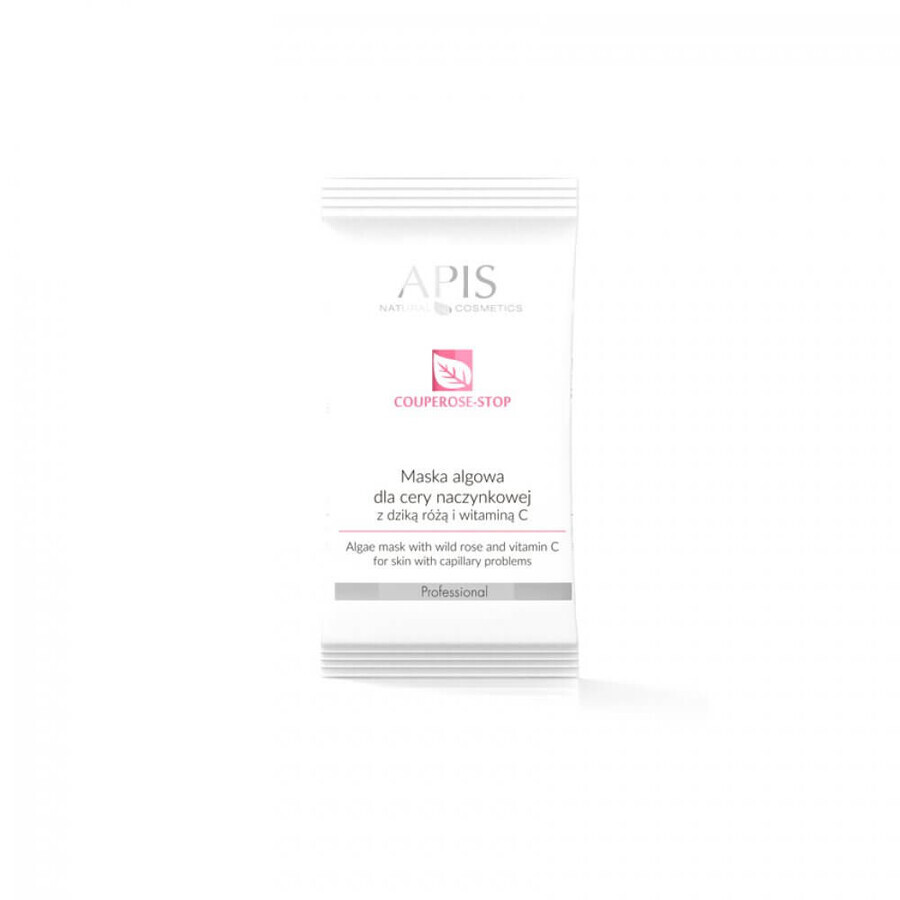 Apis Couperose-Stop Mascarilla de algas para pieles con cuperosis con rosa mosqueta y vitamina C, 20g