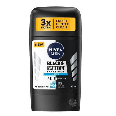 Nivea Men Black amp;White Invisible Fresh Stick Antiperspirant, 50ml