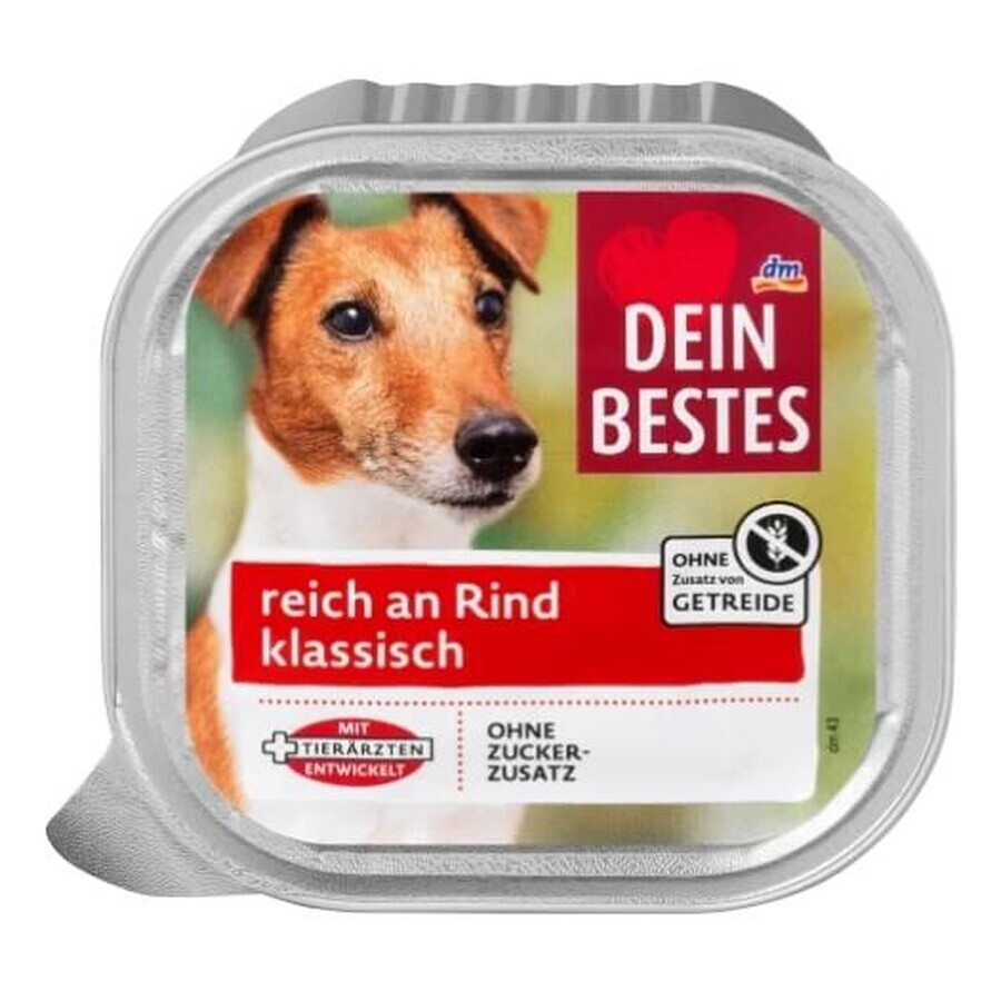 Dein Bestes, nourriture humide pour chiens, bœuf classique, 150 g