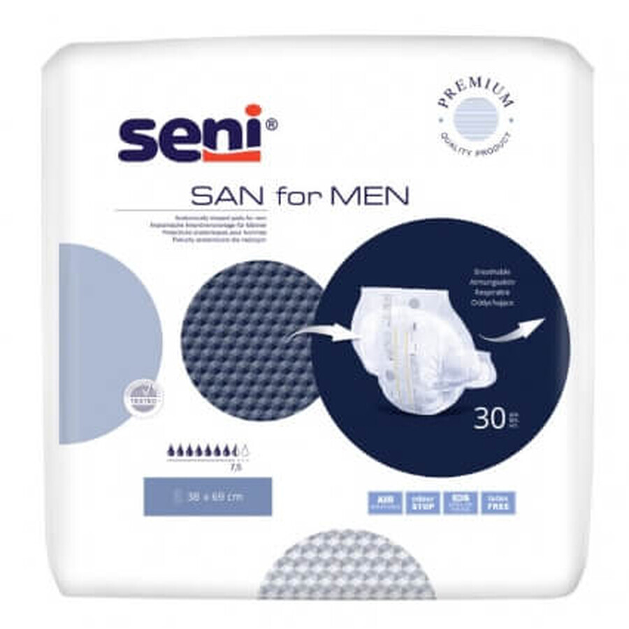 Seni San Couches anatomiques pour hommes, 30 pièces - Longue durée !