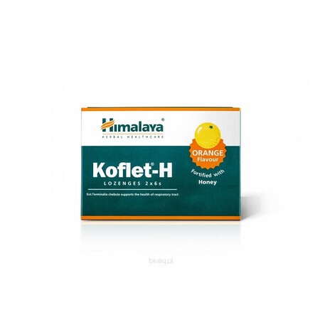 Himalaya Koflet-H sinaasappelsmaak 12 pillen