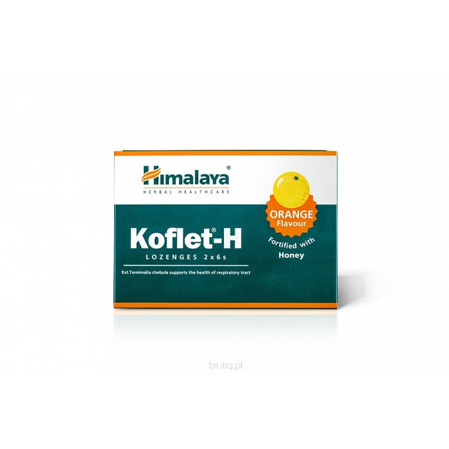 Himalaya Koflet-H sinaasappelsmaak 12 pillen