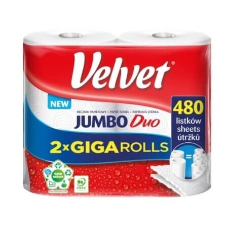 Essuie-tout Velvet Jumbo Duo, 2 rouleaux