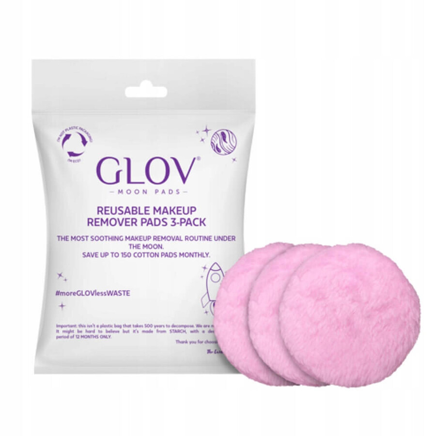 Tampons nettoyants réutilisables Glov Moon Pads, 3 pièces