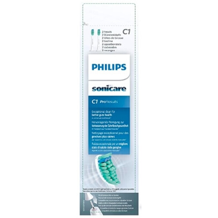 Philips HX6012/07, Capuchons de brosse à dents ProResults, blanc, 2 pièces