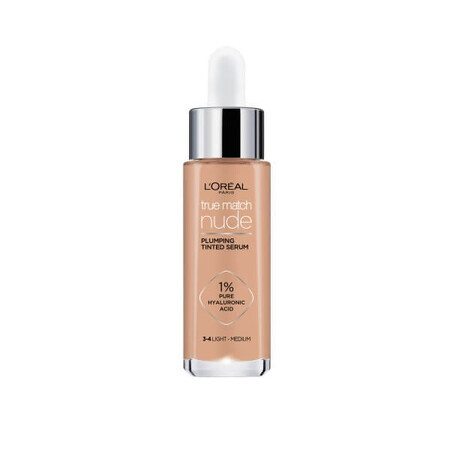 L'Oreal Paris True Match Nude Sérum Concentré en Sous-cutané 3-4 Clair Moyen, 30ml