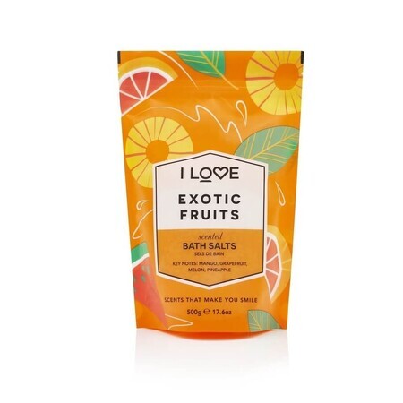 I Love Scented Sel de bain apaisant et relaxant Fruits exotiques, 500g