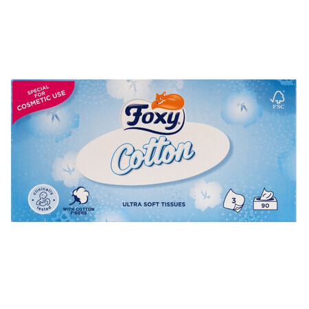 Foxy, Lingettes en coton, 90 pièces