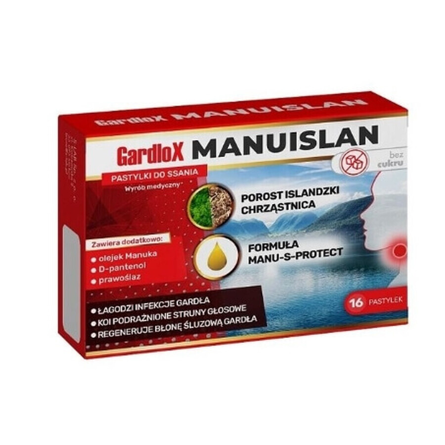 Gardlox Manuislan sans sucre, 16 comprimés - Longue vie !