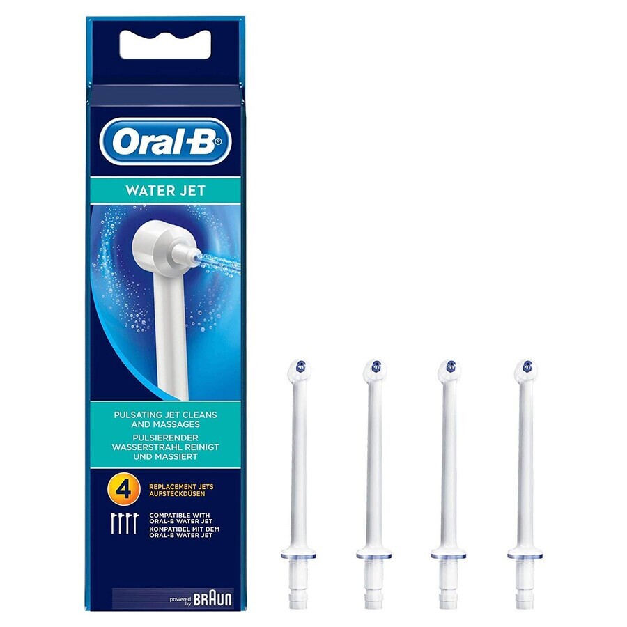 Oral-B WaterJet Oral WaterJet écouvillons pour un nettoyage en profondeur et un massage des gencives, 1 x 4 pièces