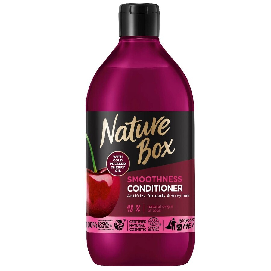 Nature Box Conditioner with cherry oil for curly and wavy hair, 385ml