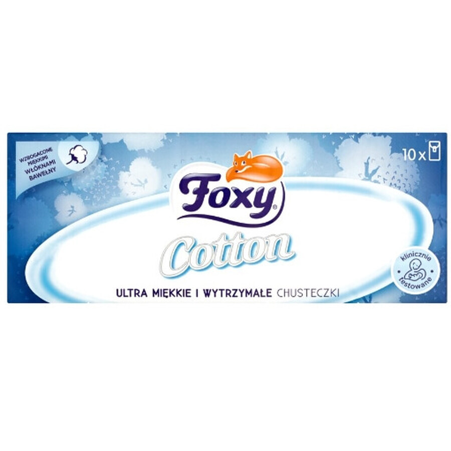 Foxy, lingettes en coton ultrafines, 10 pièces