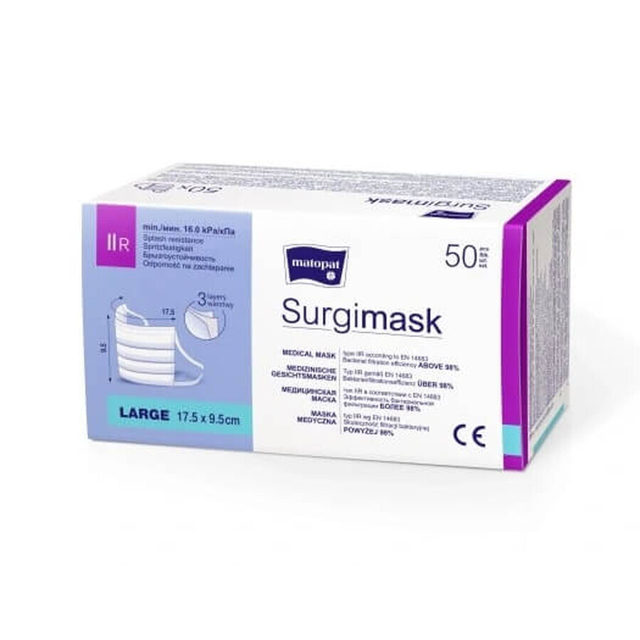 Surgimask Masques médicaux type IIR neopac, 50 pièces