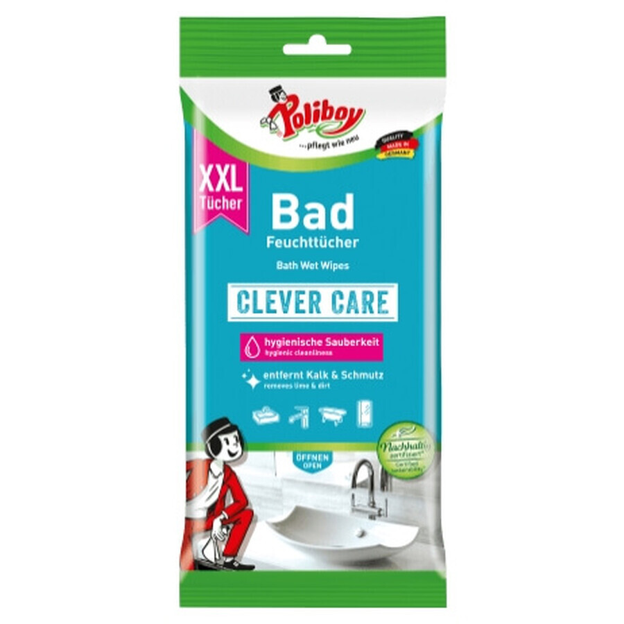 Poliboy, Lingettes humides pour le nettoyage de la salle de bain, 24 pièces