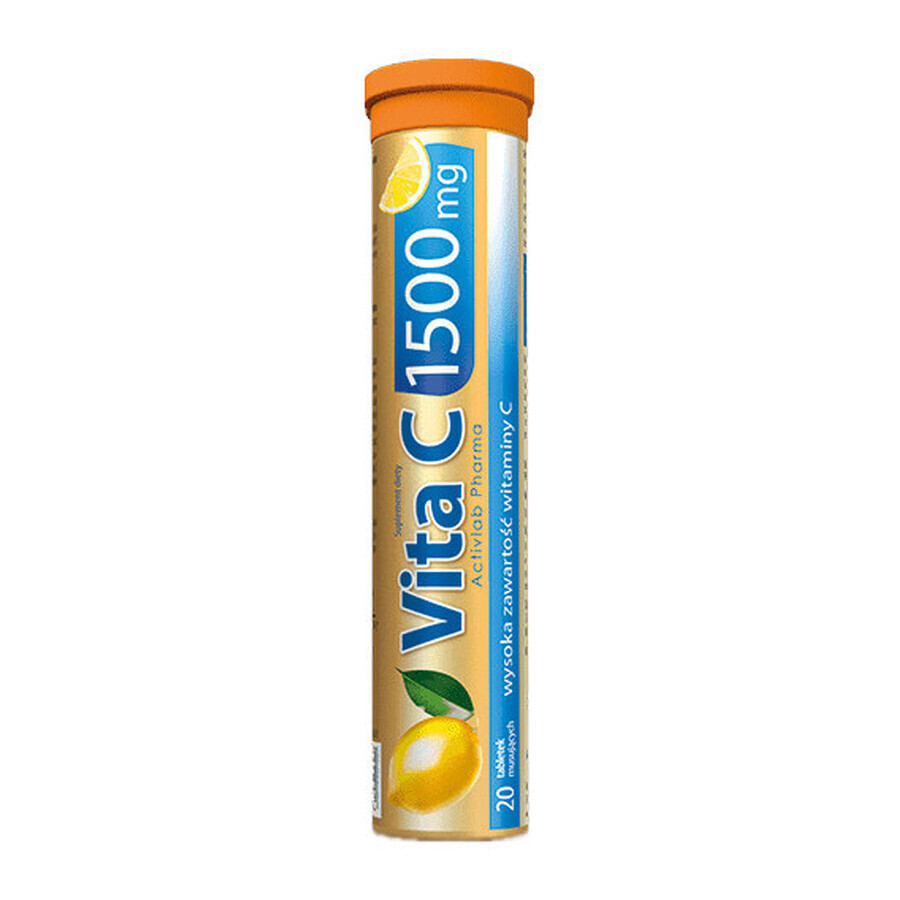 Vita C 1500mg aromă de portocale, 20 comprimate efervescente