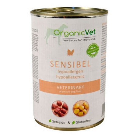 OrganicVet, Gevogelte, Hypoallergeen natvoer voor honden, 400 g