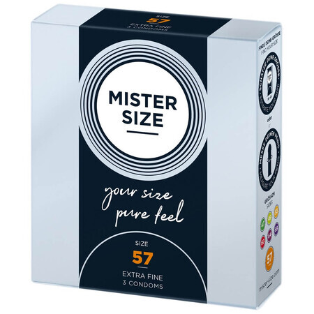 Préservatifs Mister Size, 57 mm, 3 pièces