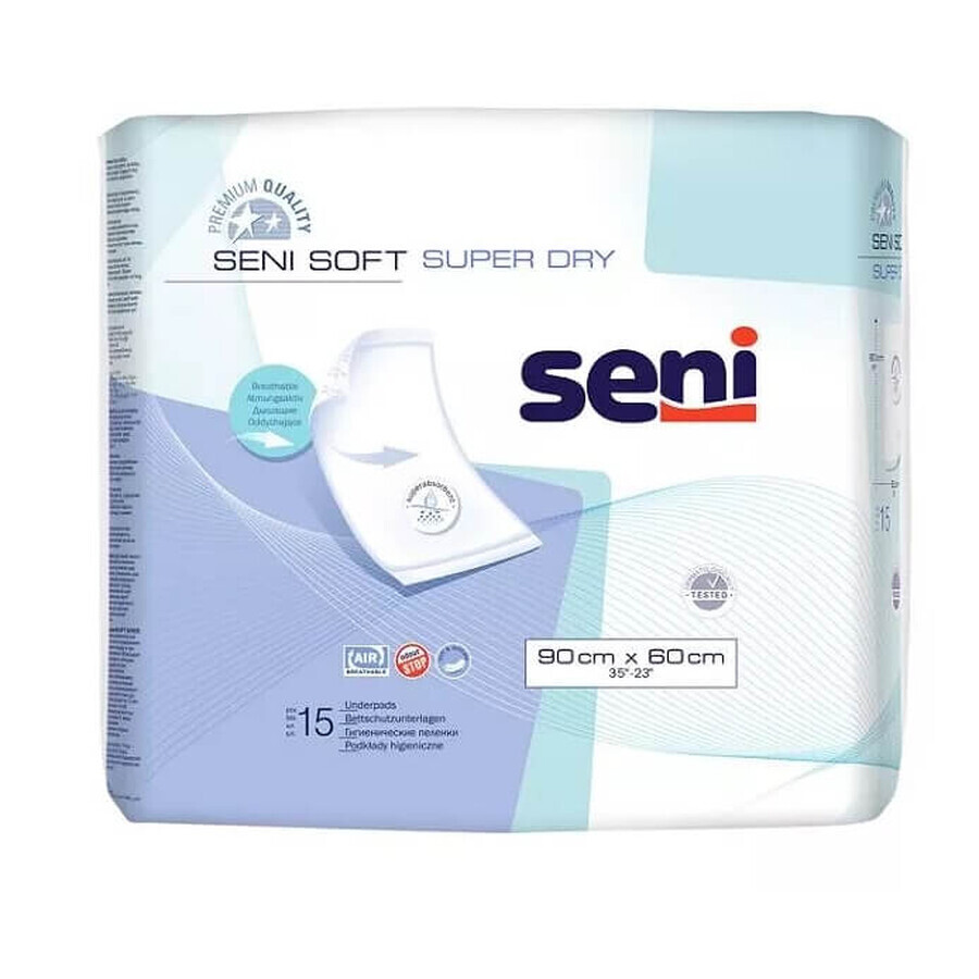 Seni Soft Super Dry underpads 90 x 60 15 pcs