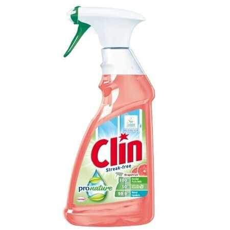 Clin, Pro Nature Nettoyant pour vitres au pamplemousse, 500 ml