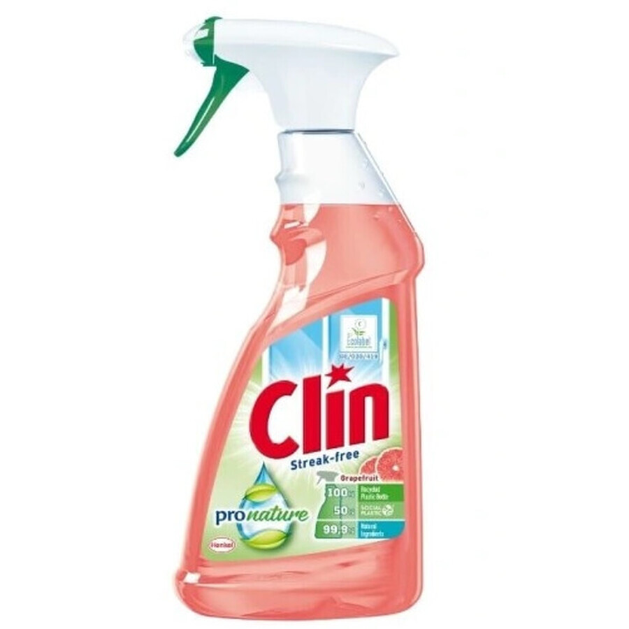 Clin, Pro Nature Nettoyant pour vitres au pamplemousse, 500 ml