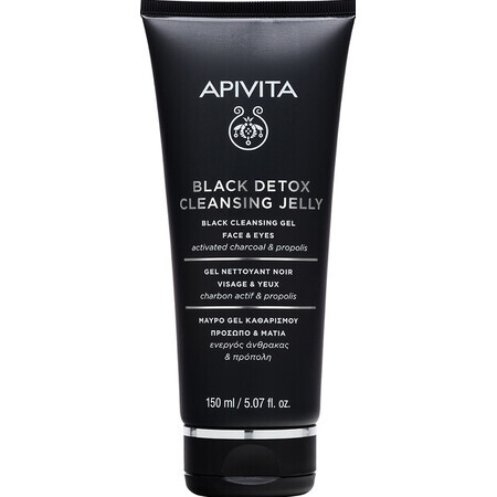 Apivita, face and eyes, detoxifying cleanser, black, 150 ml