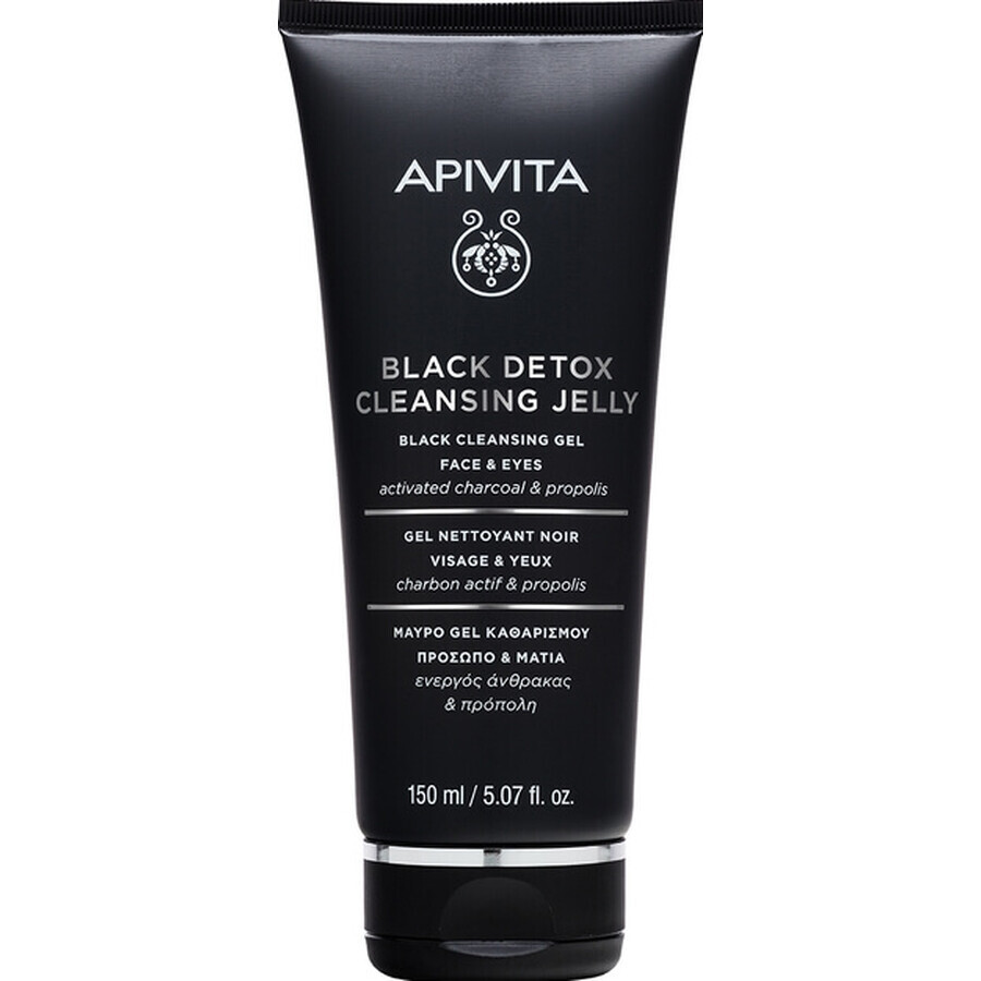 Apivita, face and eyes, detoxifying cleanser, black, 150 ml