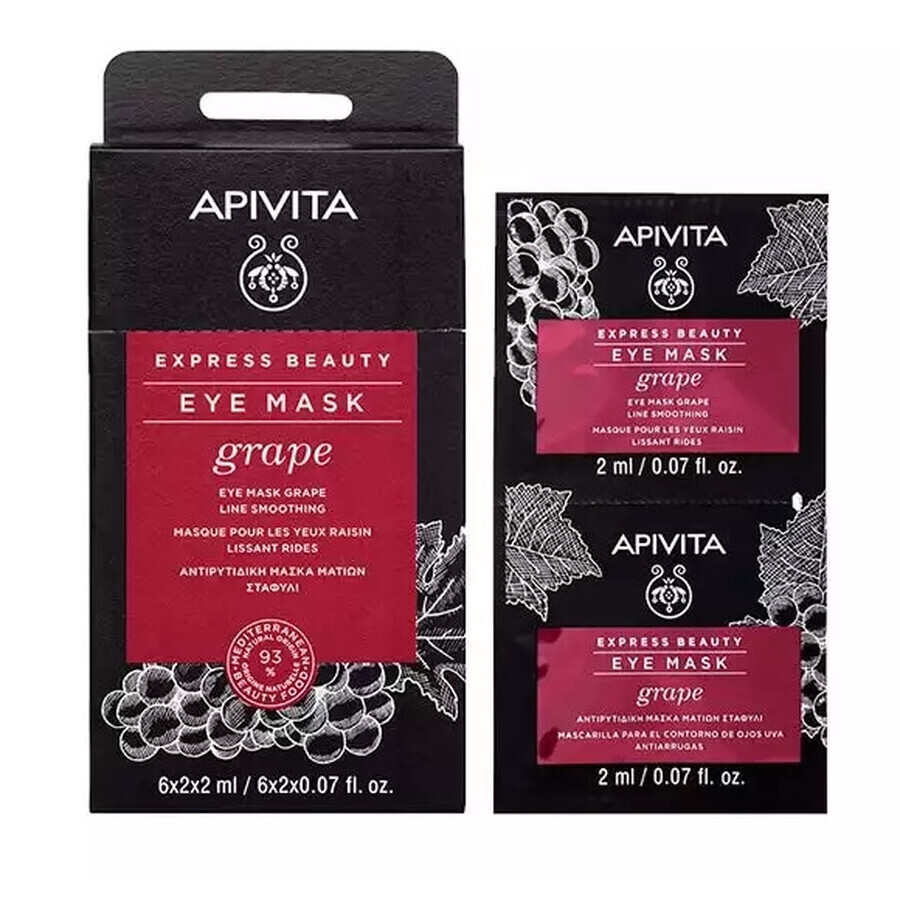 Apivita Express Beauty Smoothing Grape Eye Mask, 2 x 2 ml