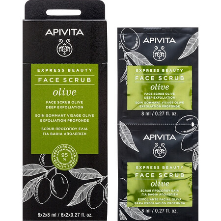 Apivita Express Beauty Exfoliating Deep Face Scrub Olive, 2 x 8 ml