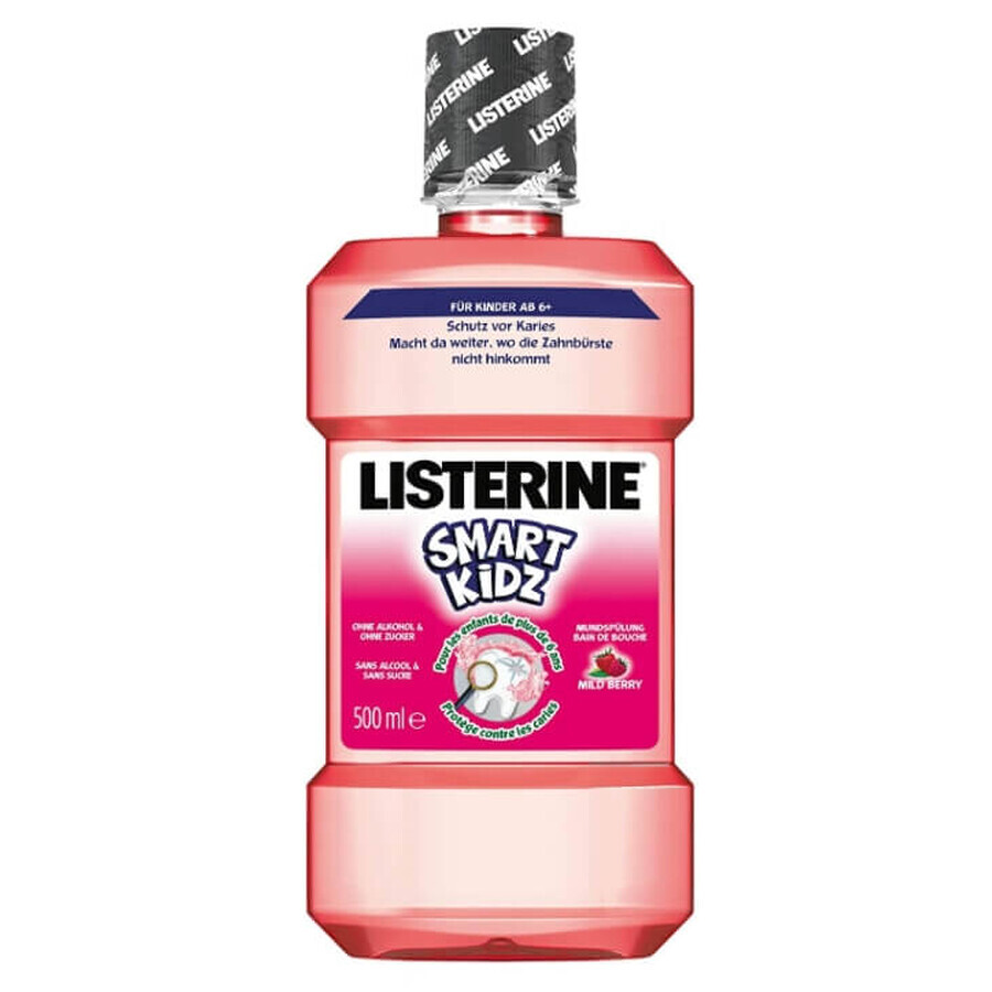 Listerine Smart Kidz, bain de bouche aromatisé à la canneberge pour les enfants de plus de 6 ans, 500 ml