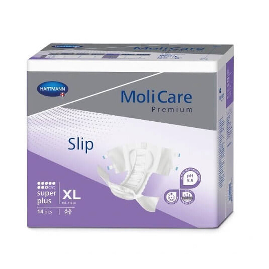 Molicare Premium Slip Nappies, Super Plus, XL, 14 pcs - Longue durée de vie !