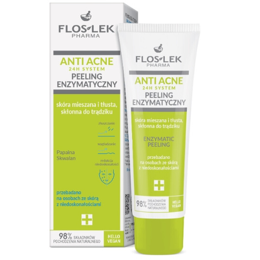 Flos-Lek Pharma Anti Acne Enzymatische peeling voor gecombineerde en acnegevoelige huid, 50 ml