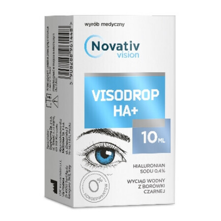 Novativ Vision Visodrop HA+ Picături pentru ochi, 10 ml - Utilizare pe termen lung!