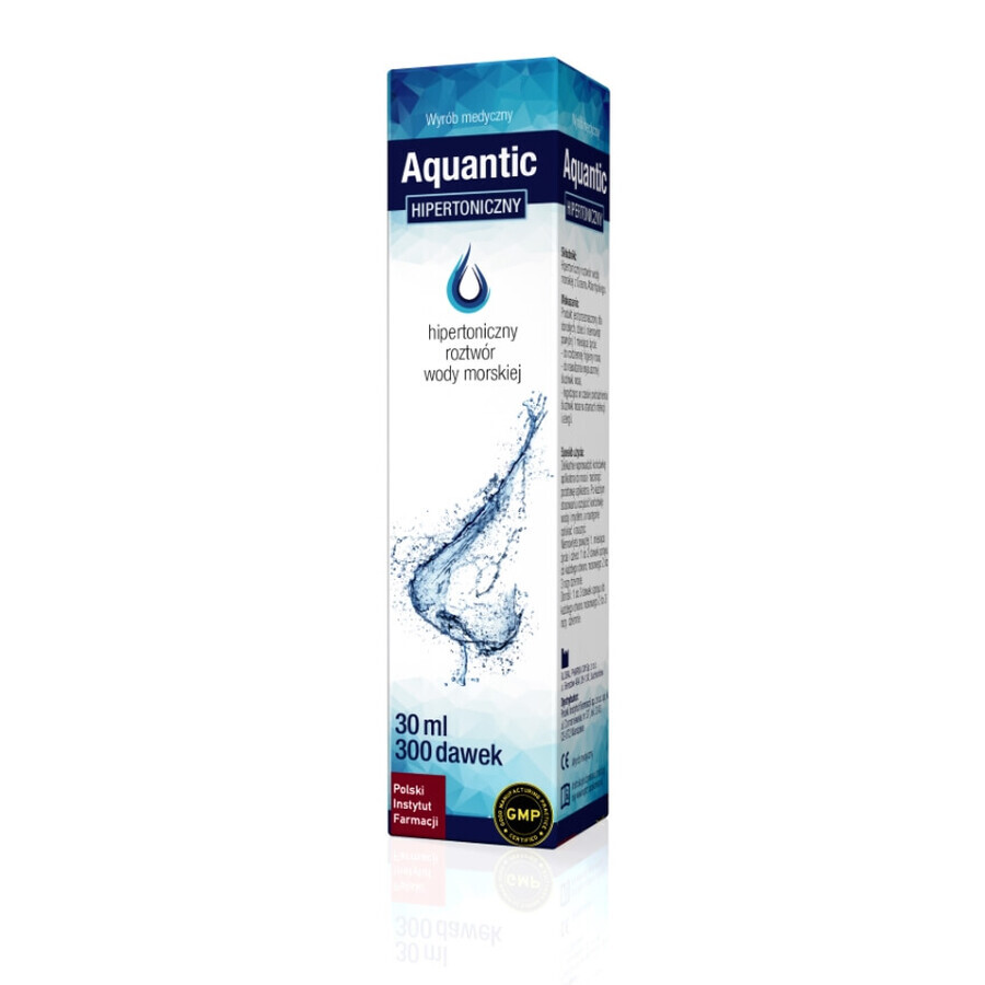 Aquantic, Solution hypertonique d'eau de mer, spray nasal, 30 ml