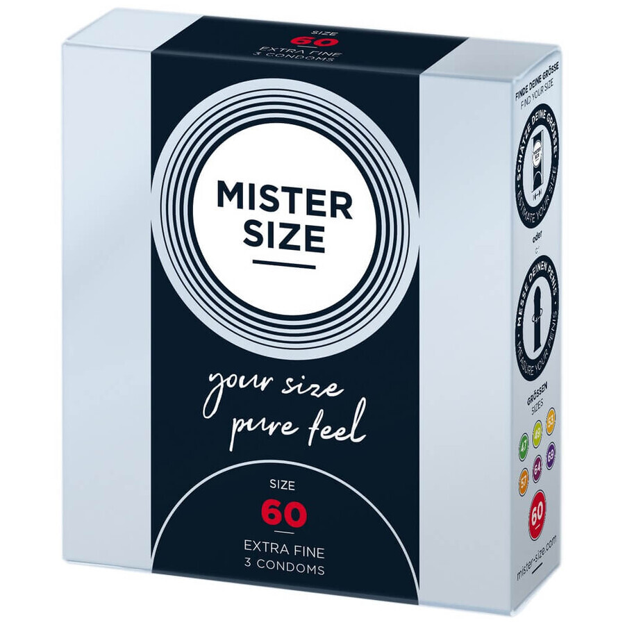 Mister Size, préservatifs de 60 mm, 3 pièces