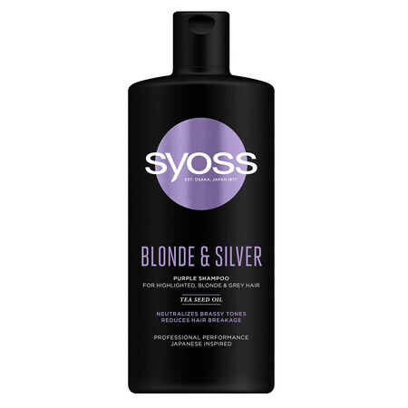 Syoss Blond amp; Silver shampoo per capelli decolorati, 440ml