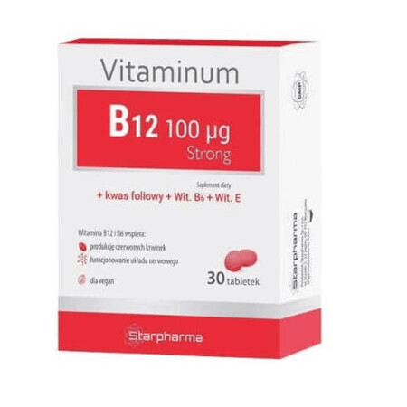 Vitamine B12 100mcg Forte, 30 comprimés