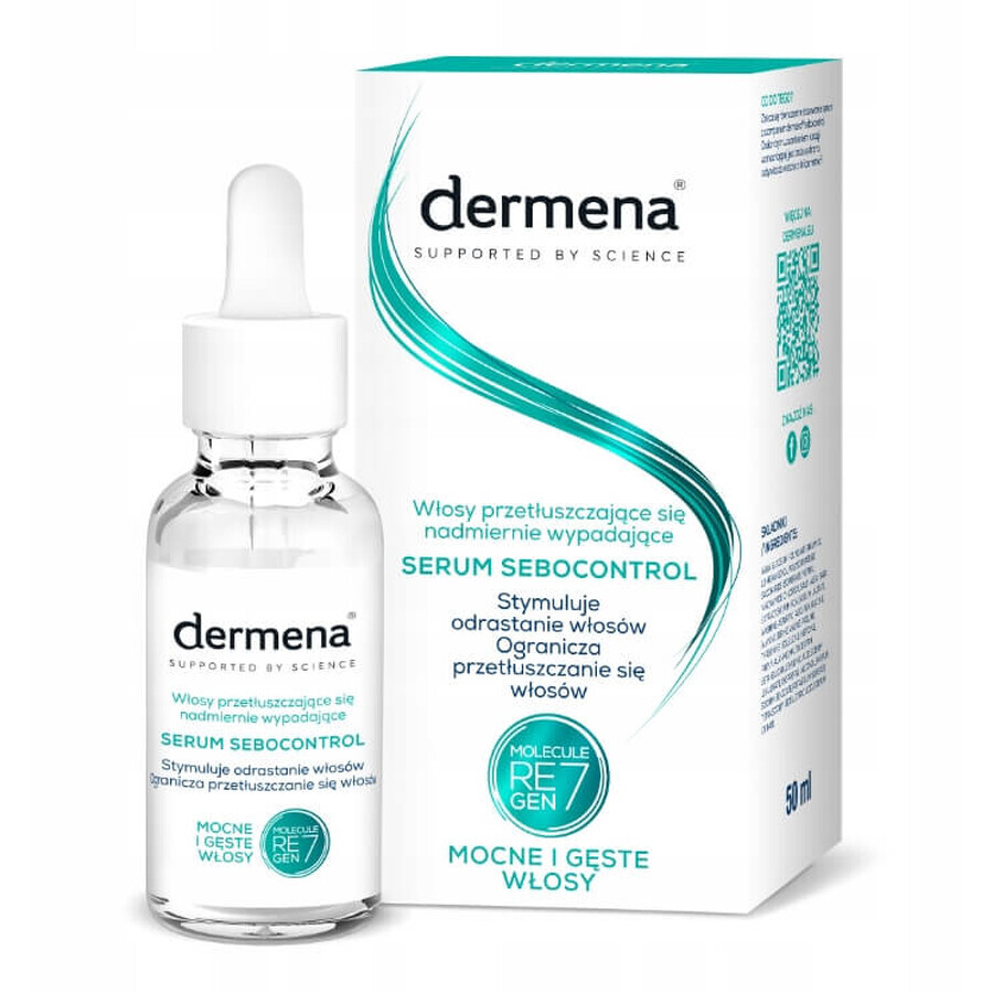 Dermena Supported By Science Sérum sébocontrôle pour cheveux gras, chute de cheveux excessive, 50 ml