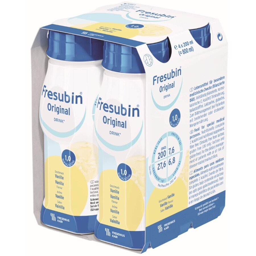 Fresubin Original vanilla flavored drink, 4 x 200 ml, Fresenius Kabi Germany