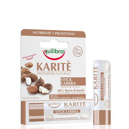 Equilibra Karite Baume à lèvres au beurre de karité, 5.5ml