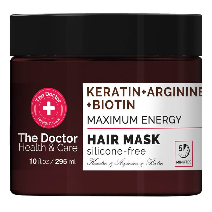 The Doctor Health amp; Care Mască de întărire Keratin + Arginină + Biotin, 295ml