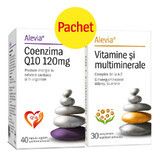 Coenzyme Q10 120 mg, 40 gélules + Vitamines et multiminéraux, 30 comprimés, Alevia