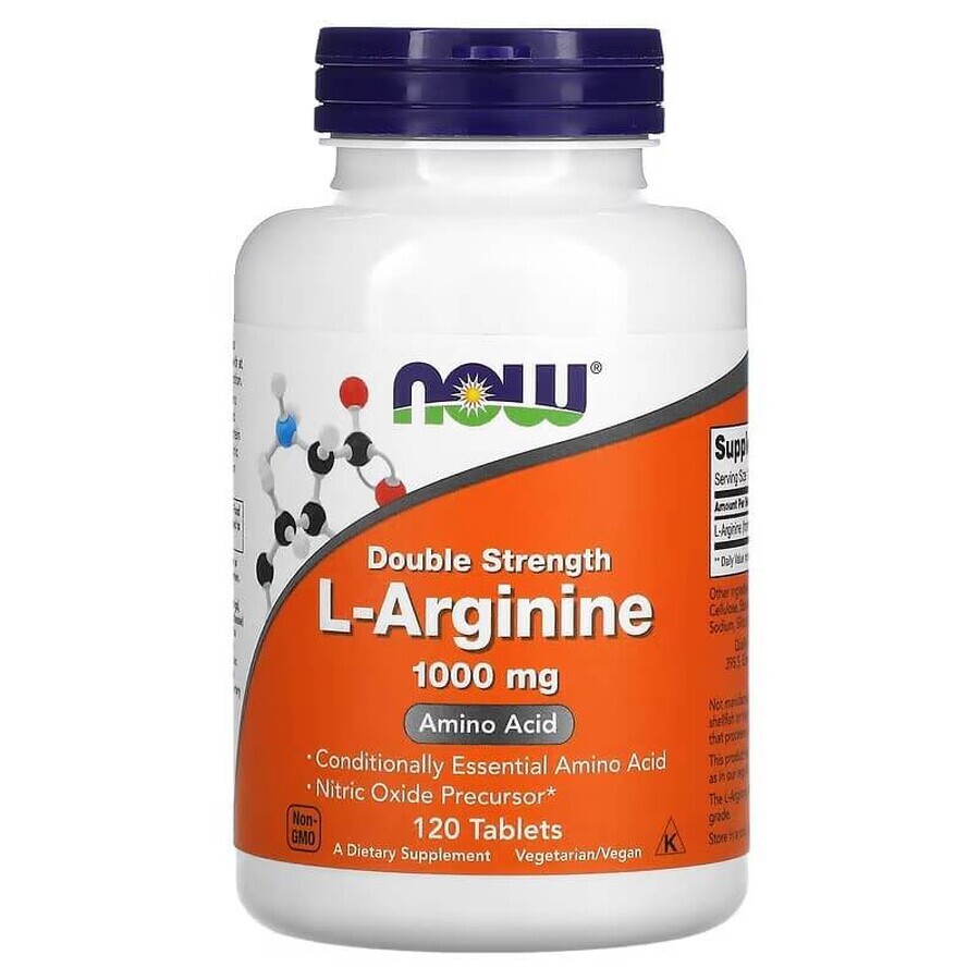 L-Arginine Forte, 1000 mg, 120 tabletten, Now Foods