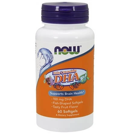 NOW Foods Oméga-3 pour enfants avec arôme de fruits, 100 mg, 60 gélules à mâcher, Now Foods