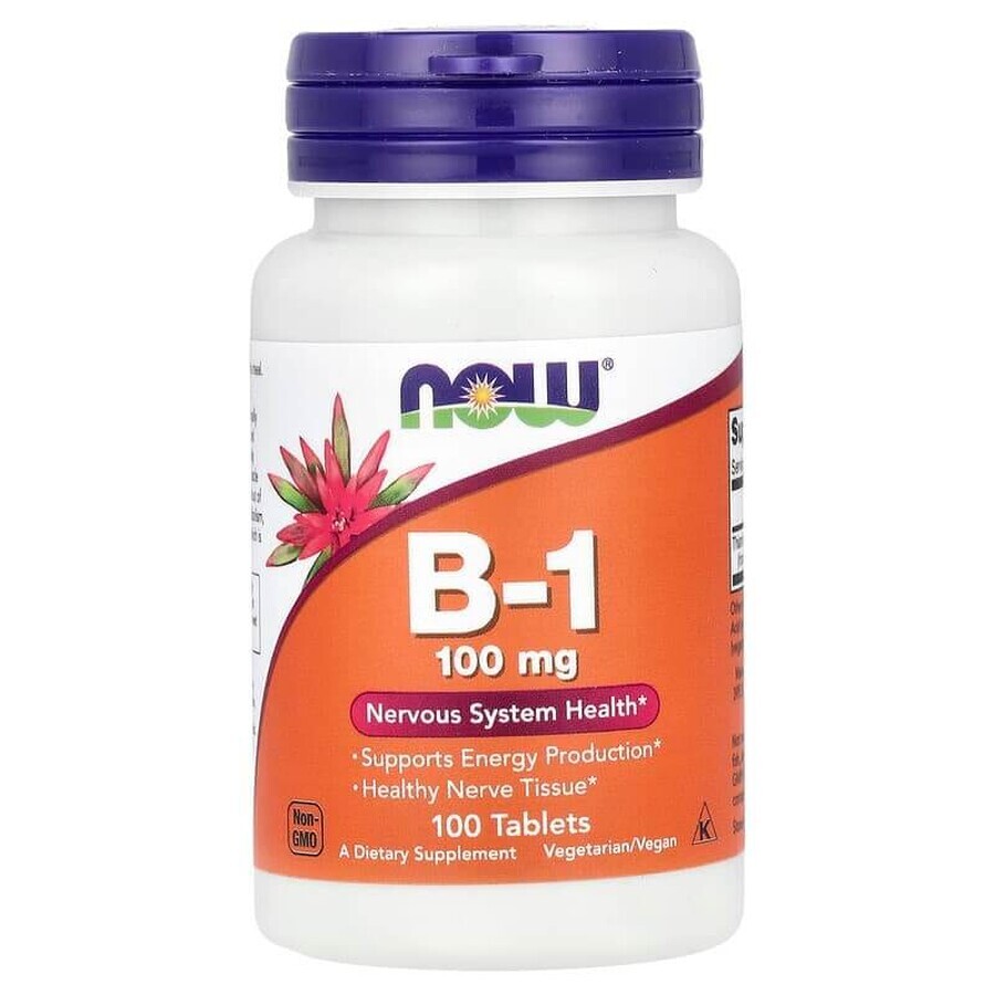 Vitamine B-1, 100 mg, 100 comprimés, Now Foods