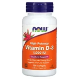 Vitamine D-3, 1000 IE, 180 softgels, Now Foods