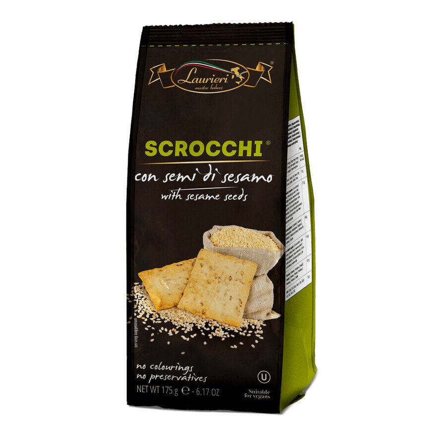 Crackers Scrocchi aux graines de sésame, 175 g, Laurieri