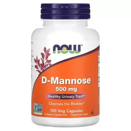 D-Mannose, 500 mg, 120 gélules végétales, Now Foods