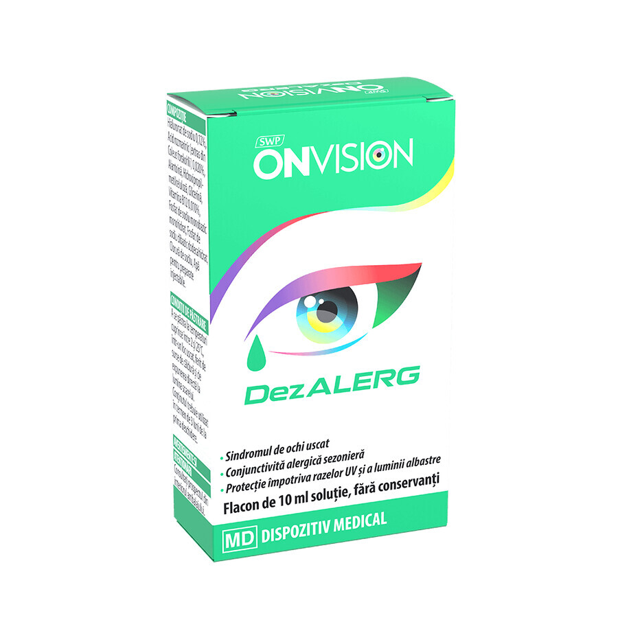 Solution ophtalmique pour la sécheresse oculaire Onvision Dezalerg, 10 ml, Sun Wave Pharma