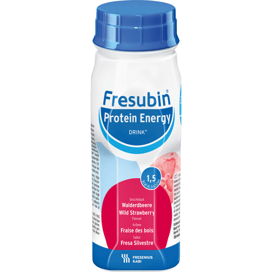 Fresubin protein energy drink with wild strawberry flavor, 4 x 200 ml, Fresenius Kabi